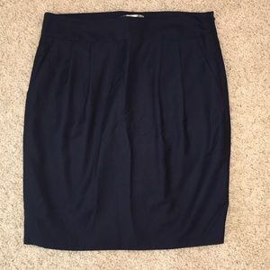 Skirt! EUC Pleated Lined W Pockets Dark Navy M